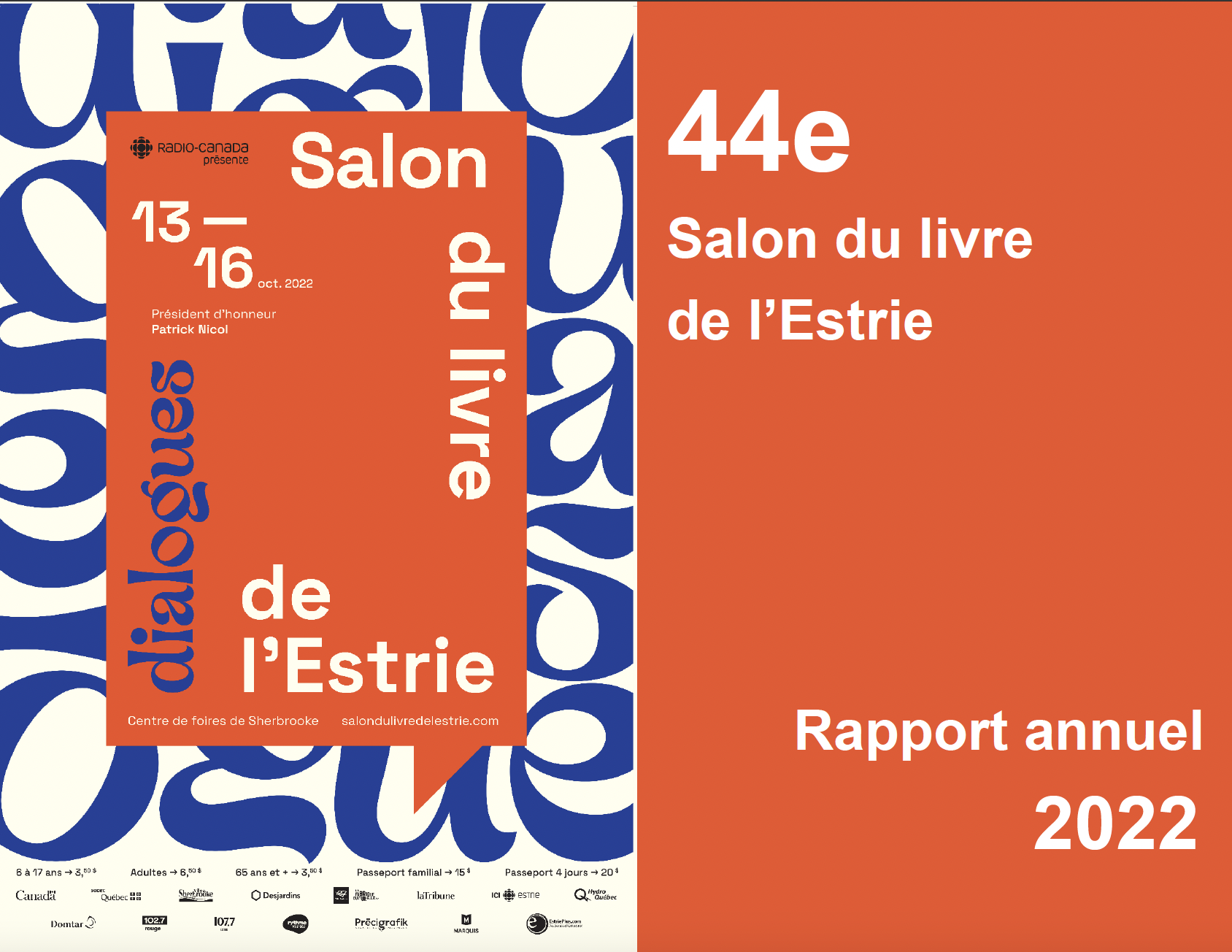 Page couverture du rapport annuel 2022 du Salon du livre de l'Estrie